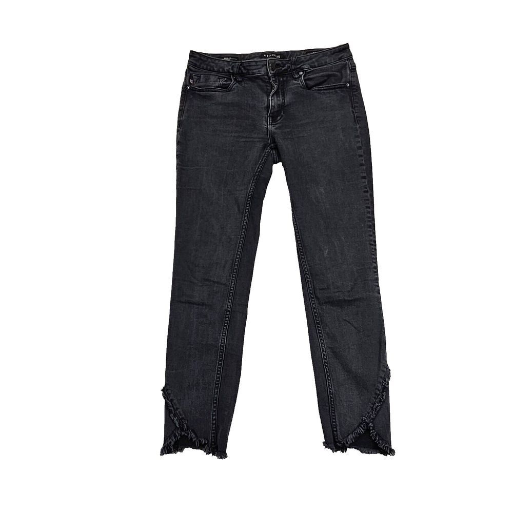 Vigoss Jeans Ladies‎ Size 29 Marley Skinny Ankle Black Jeans With Raw Hem Denim
